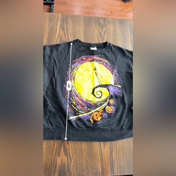 Nightmare before Christmas Jerry Leigh crewneck sweatshirt women’s L crop Jack - Picture 6 of 13